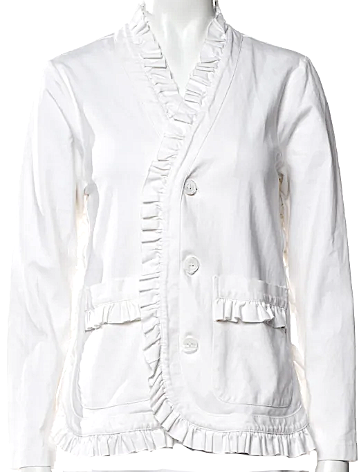 noir kei ninomiya (Comme des Garcons) Japan. White Cotton Blazer
