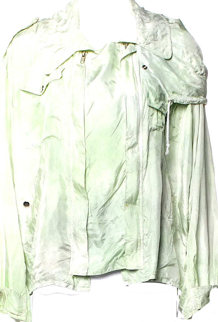 The People Of The Labyrinths Amsterdam Light Green Wash Silk Jacket