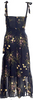 Reformation Blue Viscose Floral Print Long Dress