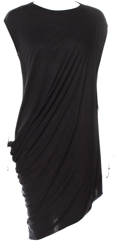 Rick Owens Paris. Lillies. Black Viscose Blend Dress