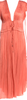 Ulla Johnson NY. Salmon Color PolyTech V-Neck Long Dress