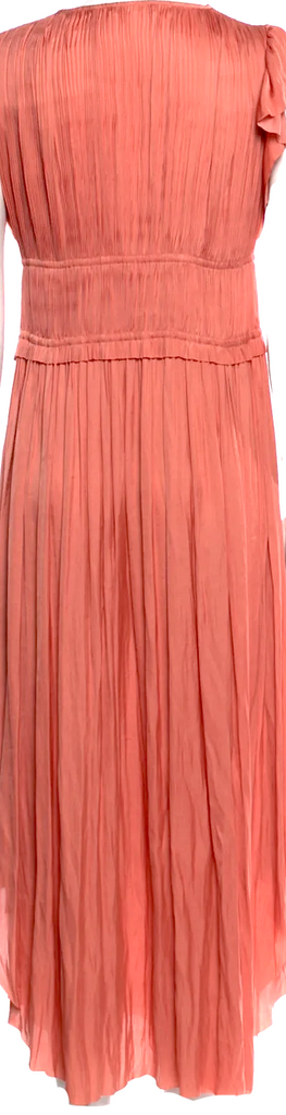 Ulla Johnson NY. Salmon Color PolyTech V-Neck Long Dress