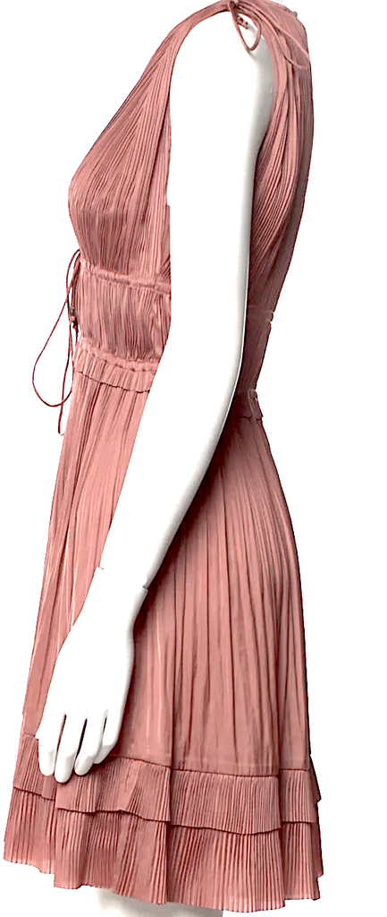 Ulla Johnson NEW W/TAGS Neutral Rose PolyTech V-Neck Mini Dress