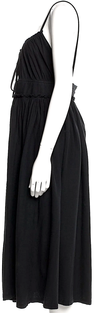 Ulla Johnson NY, Black Cotton Scoop Neck Midi Length Dress