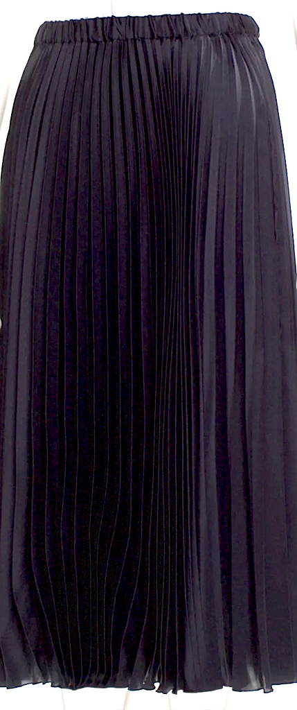 United Arrows Japan. Black Pleated Accents Midi Length Skirt