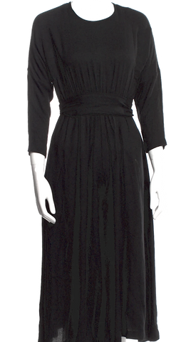 Alberta Ferretti Italy. "Philosophy" Black Satin Sleeveless Zip Up A-Line Dress