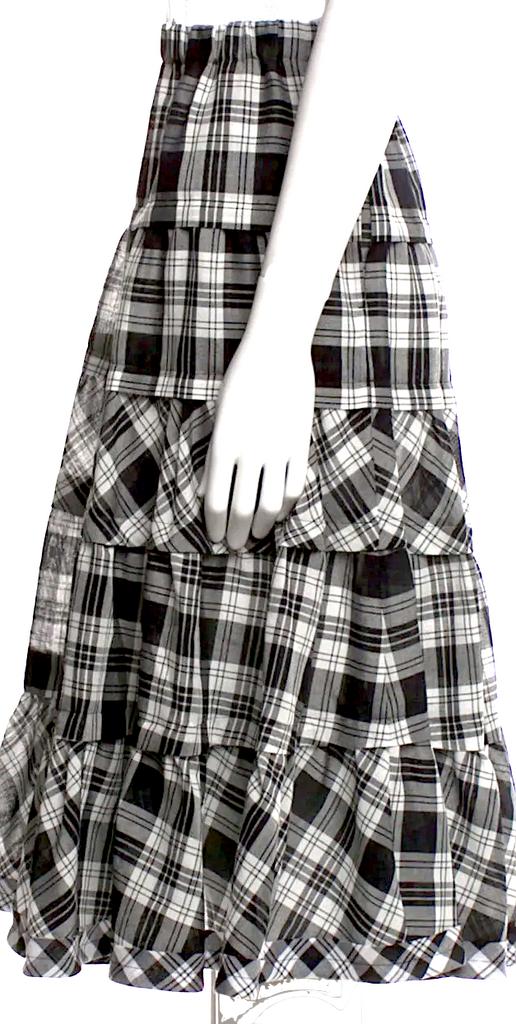 COMME des GARÇONS JAPAN. TRICOT. Plaid Print Knee-Length Skirt