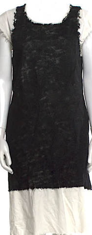 Comme des Garçons Comme des Garçons Japan. Black Semi Sheer 3/4 Sleeve Collection Dress