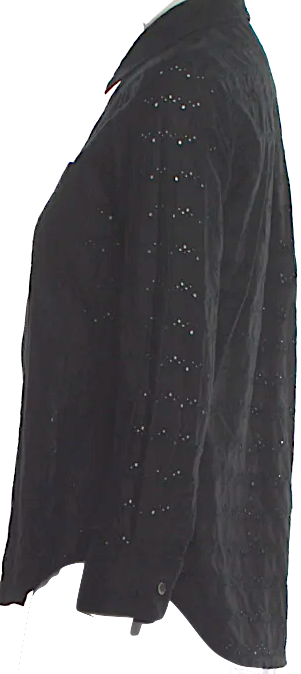 COMME des GARÇONS JAPAN. TRICOT. Black Cotton Patterned Zippered Long Sleeve Top