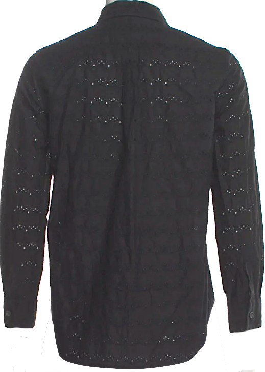 COMME des GARÇONS JAPAN. TRICOT. Black Cotton Patterned Zippered Long Sleeve Top