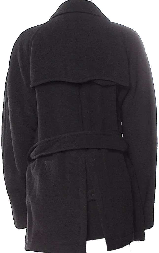 Comme des Garçons Japan. BLACK. Black Wool Belted Coat