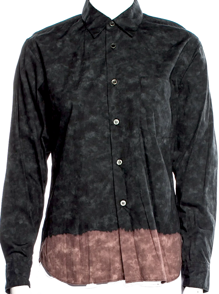 COMME DES GARÇONS Japan. BLACK. New. NWT. Printed Long Sleeve Button-Up Top