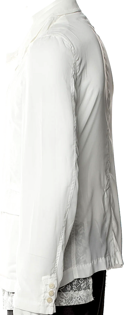Comme des Garçons Japan. BLACK. White Poly Blend Blazer