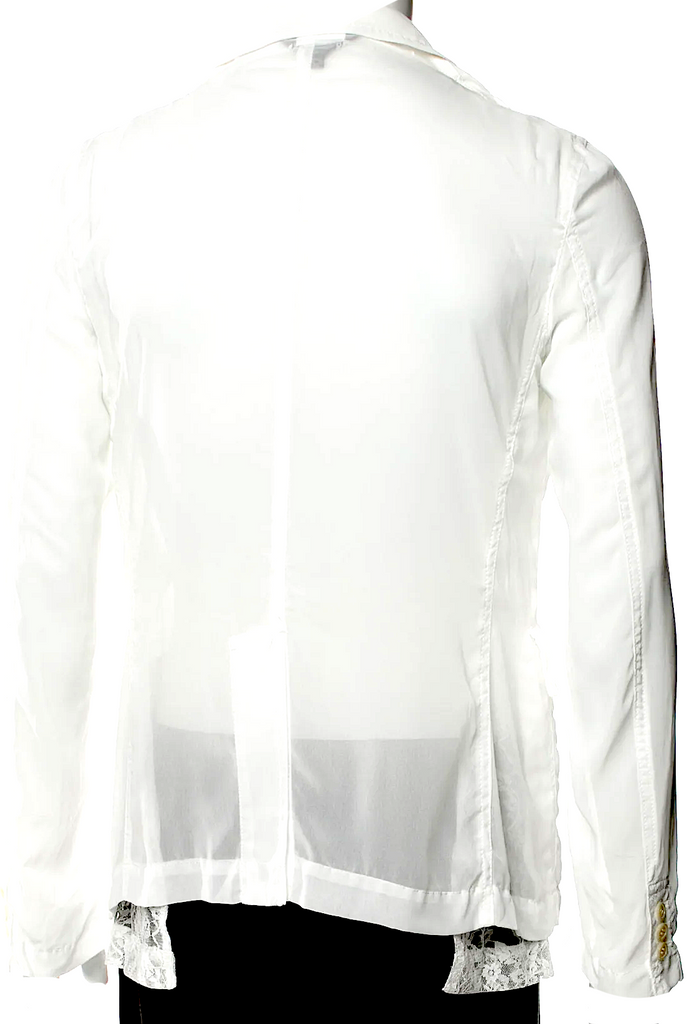 Comme des Garçons Japan. BLACK. White Poly Blend Blazer