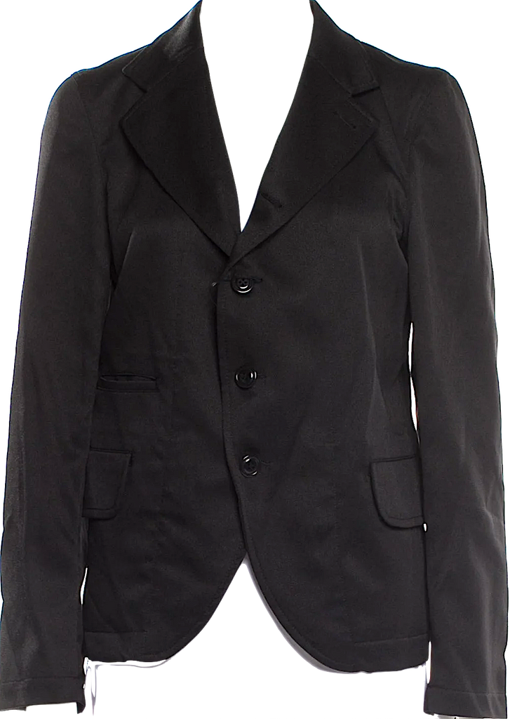 Comme des Garçons JAPAN. BLACK. Black Poly/Wool blend Blazer