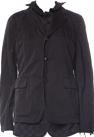 UNITED TOKYO JAPAN. Black Poly Blend Random Hem Flare Long Skirt