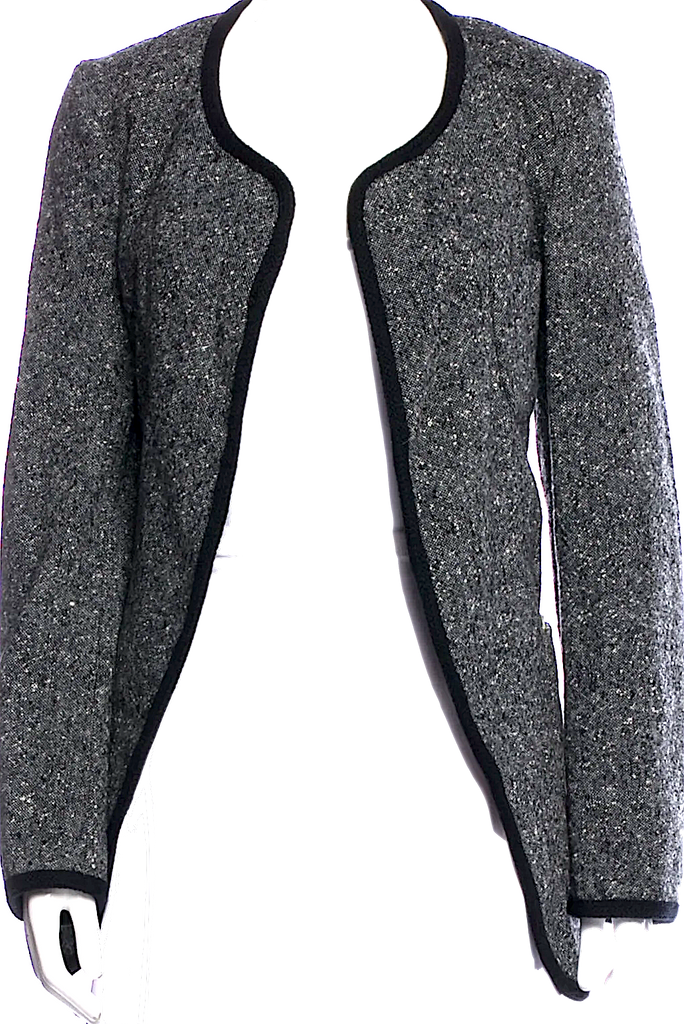 Comme des Garçons Japan. BLACK. NEW W/TAGS Grey Wool Tweed Pattern Evening Jacket