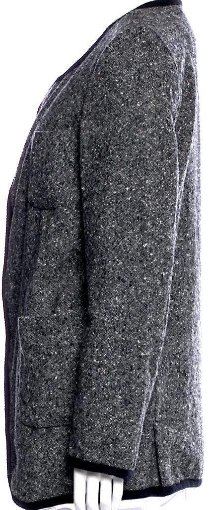 Comme des Garçons Japan. BLACK. NEW W/TAGS Grey Wool Tweed Pattern Evening Jacket