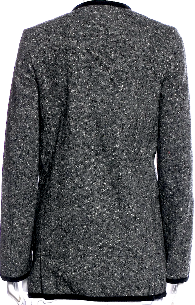 Comme des Garçons Japan. BLACK. NEW W/TAGS Grey Wool Tweed Pattern Evening Jacket