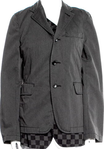 Marni Italy.  Grey Wool Blend Tweed Pattern Evening Jacket