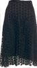 MAXMARA ITALY. SPORTMAX. Black Crochet Cupro Lace Pattern Knee-Length Skirt