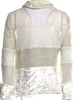 Yoshiki Hishinuma Japan. Vintage Collector's Piece White Rayon, Velvet, Nylon Lace Pattern Blouse