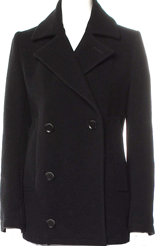 Dolce and Gabbana Italy. Black Wool Ruffled Collared Buttoned Blazer