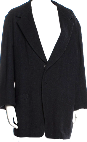 ISSEY MIYAKE JAPAN. zucca Navy Wool Nylon Short Pea Coat