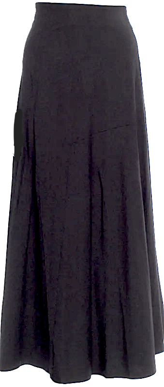 Yohji Yamamoto JAPAN. NEW W/TAGS Black Embroidered Accent Midi Length Skirt