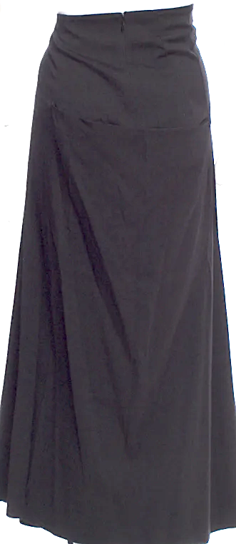 Yohji Yamamoto JAPAN. NEW W/TAGS Black Embroidered Accent Midi Length Skirt