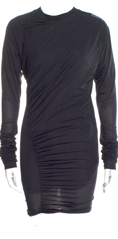 J.W. Anderson UK. Black Viscose/Silk Blend Turtleneck Long Dress