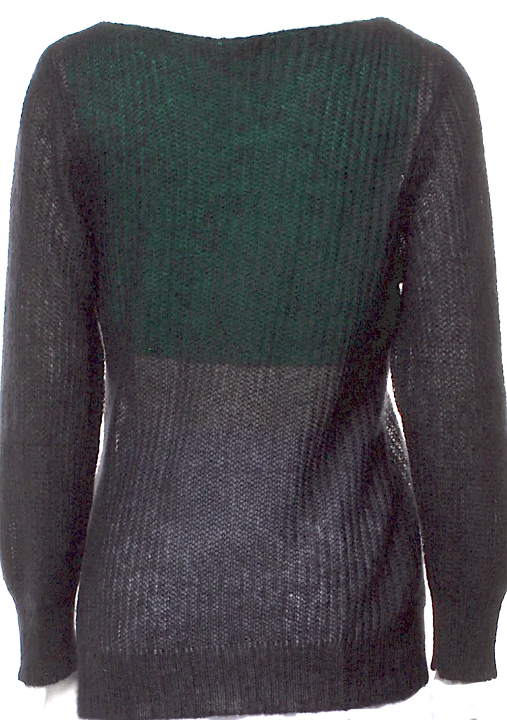 Y/Project. (Glenn Martens) Wool Blend Colorblock Pattern V-Neck Sweater