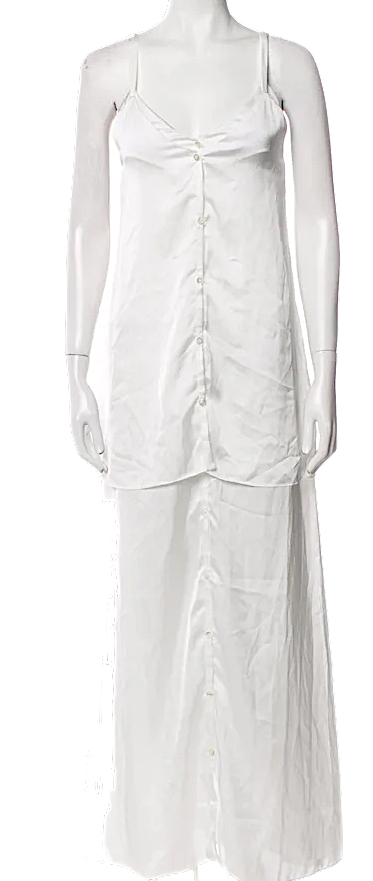 Y/Project  Designer Glenn Martens. White V-Neck Long Dress