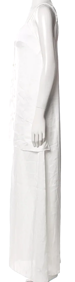Y/Project  Designer Glenn Martens. White V-Neck Long Dress