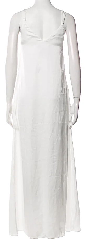 Y/Project  Designer Glenn Martens. White V-Neck Long Dress