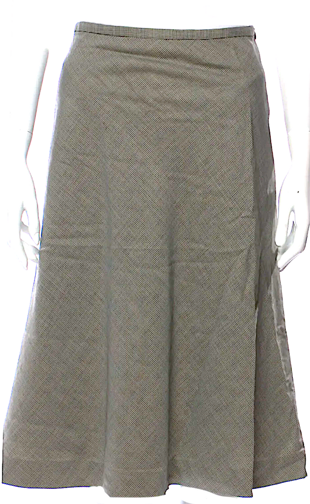Yves Saint Laurent Rive Gauche Paris. 1990's Collection Vintage Wool Gray Glenn Plaid Knee-Length Skirt