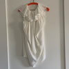 LANVIN Paris Cream Sleeveless Tunic/Dress. Layered Ruffle Front w Tassles