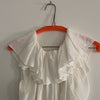 LANVIN Paris Cream Sleeveless Tunic/Dress. Layered Ruffle Front w Tassles
