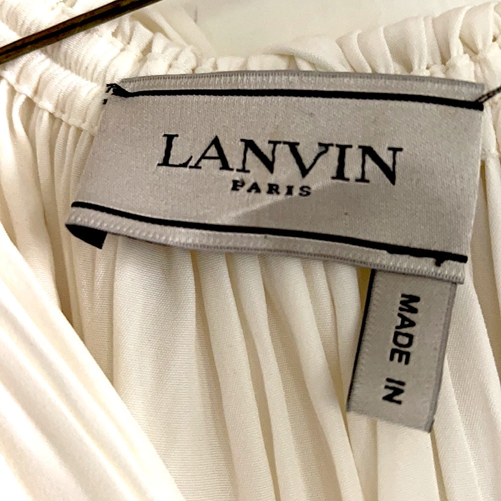 LANVIN Paris Cream Sleeveless Tunic/Dress. Layered Ruffle Front w Tassles