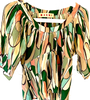 Marni ITALY. Multi-Color Abstract Graphic Print Top 3/4 sleeve