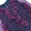 Blumarine Italy. Anna Molinari.  Black Sheer Mesh Blouse with Pink Polka Dots/Ruffle Neckline