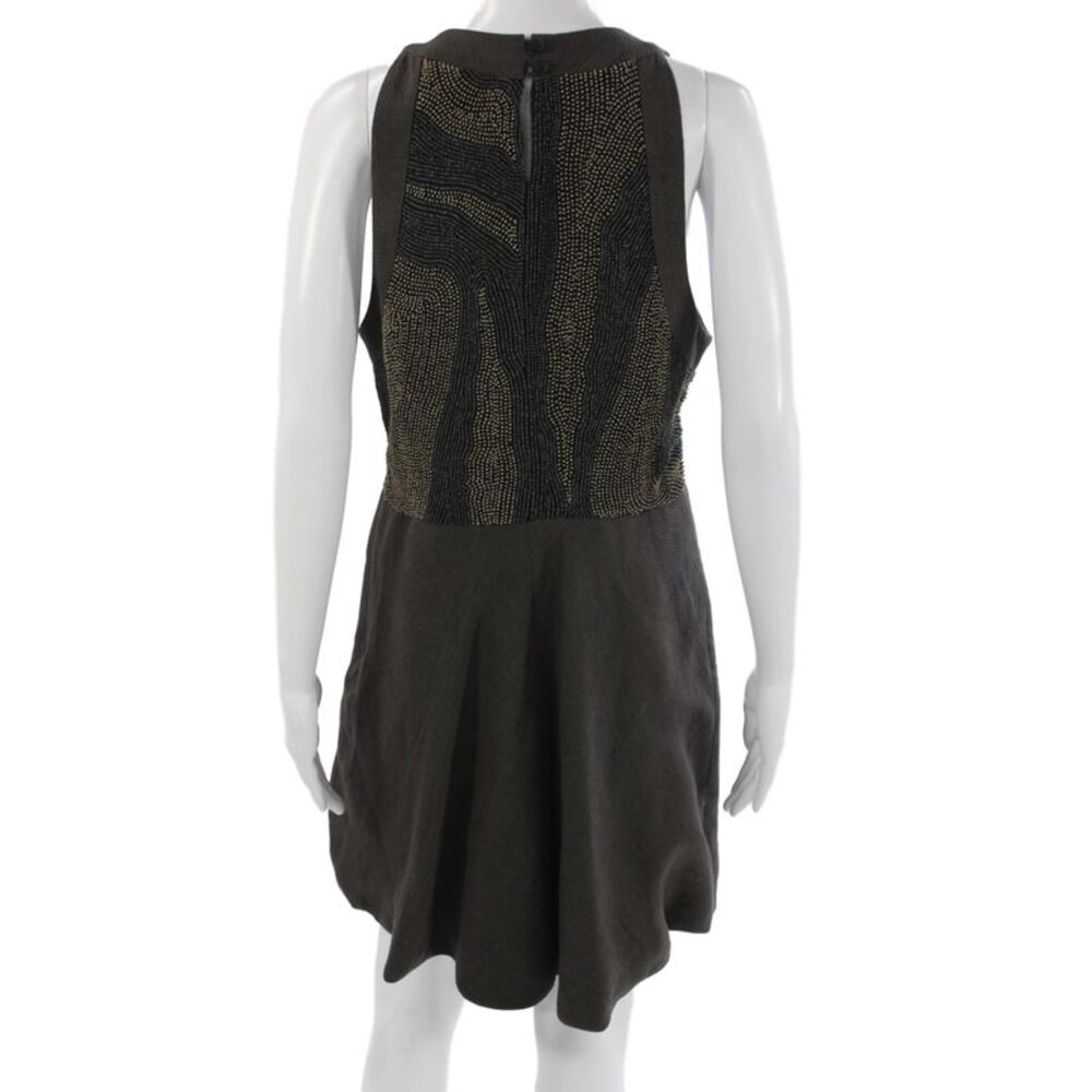 Proenza Schouler NY. Dark Gray Sleeveless Bow Embellishment Dress
