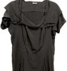 Miu Miu ITALY. Black Silk Dress with Pleats Size IT 38
