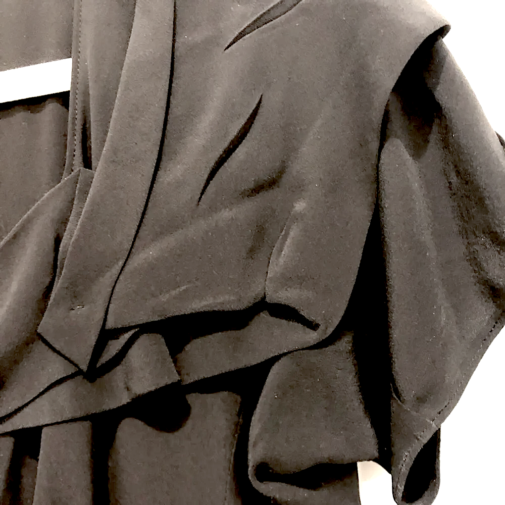 Miu Miu ITALY. Black Silk Dress with Pleats Size IT 38