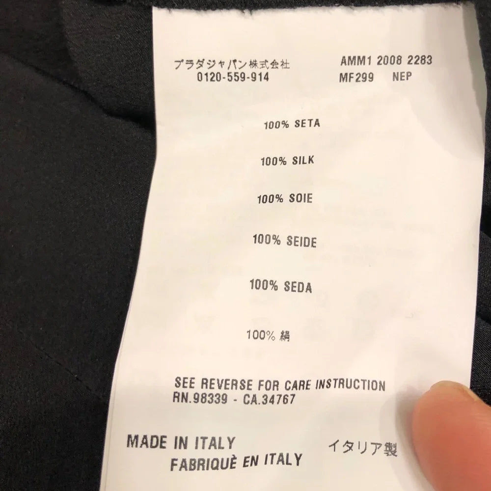 Miu Miu ITALY. Black Silk Dress with Pleats Size IT 38