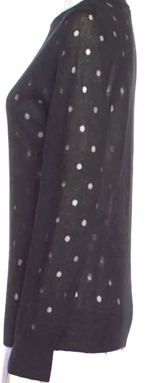 NOIR KEI NINOMIYA for Come des Garcons JAPAN. Black Polka Dot Print Sweater/Top