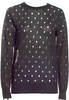NOIR KEI NINOMIYA for Come des Garcons JAPAN. Black Polka Dot Print Sweater/Top