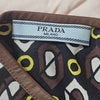 Prada Italy. Vintage Yellow, Brown, Black Geometric Print Classic Blouse