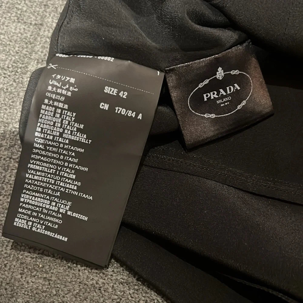 Prada Italy Black Viscose, Bow in Front, Sleeveless, Zipper in Back
