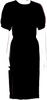 Prada ITALY. Black Cap Sleeve Midi Dress